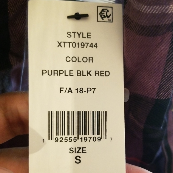 NWT! DESIGN LAB PLAID HIGH-LOW BUTTON DOWN SHIRT - Picture 5 of 6